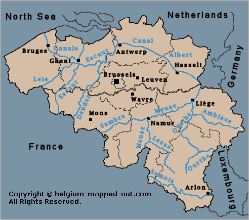 Kaart Belgie Waterwegen - Vogels